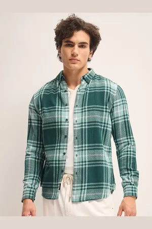 The Bear House Men Slim Fit Tartan Checks Opaque Checked Casual Shirt