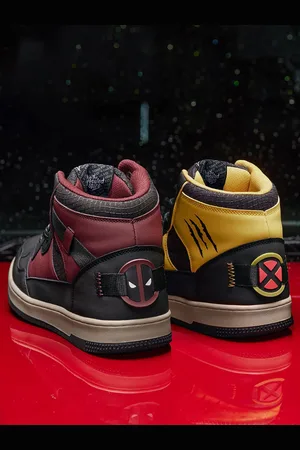 The Souled Store Men Wolverine X Deadpool Colourblocked PU High-Top Sneakers