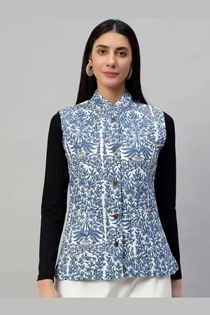 HANDICRAFT PALACE Women Reversible Floral Printed Quilted Sleeveless Jacket