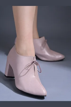 Shoetopia Pointed Toe Block Heel Pumps