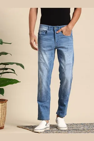 Mast & Harbour Men Relaxed Fit Faded Printed Stretchable Jeans
