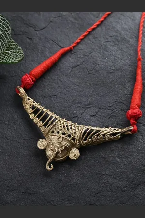 ArtEastri Handcrafted Lord Ganesh Dokra Hasuli Necklace