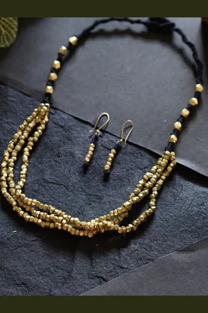 ArtEastri Handcrafted Beaded Tribal Necklace and Earrings