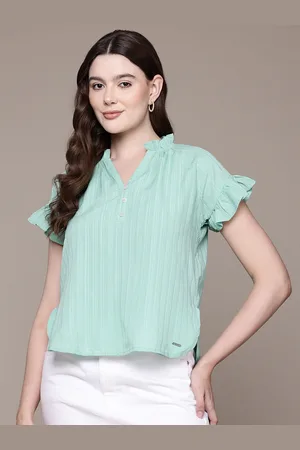 Nautica Frill Detail Puff Sleeve Top