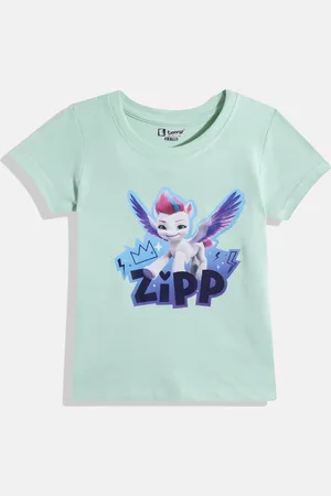 Eteenz Girls Zipp Printed T-shirt