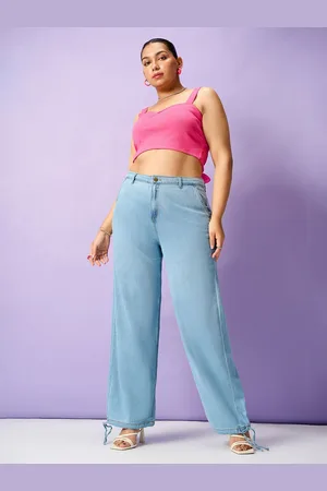FREAKINS Women Jean Tapered Fit High-Rise Korean Pant