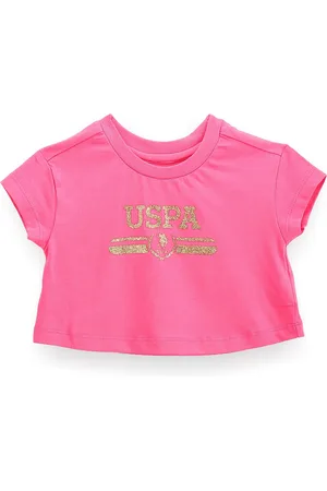 Ralph Lauren Girls Typography Printed Pure Cotton Cop T-shirt