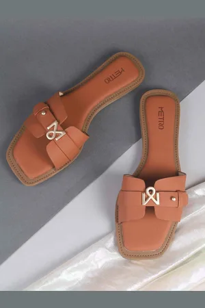 Metro Women Embellished Open Toe Flats