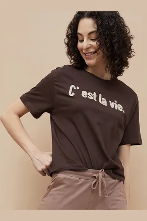 Lifestyle Women Typography Printed Applique T-shirt