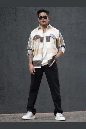 Powerlook Men Opaque Checked Casual Shirt