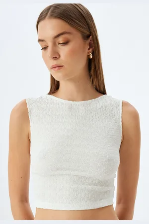 Koton Women Sleeveless Round Neck Crop Top