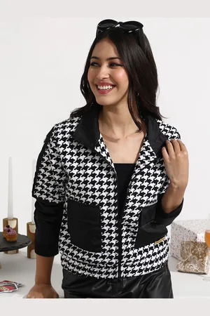 Campus Women Houndstooth Lightweight Tailored Jacket