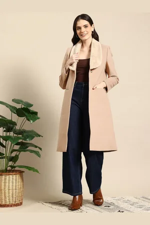 Mast & Harbour Faux Fur Lapel Longline Overcoat