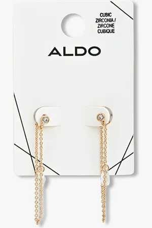 Aldo Gold-Plated Stone Studded Drop Earrings
