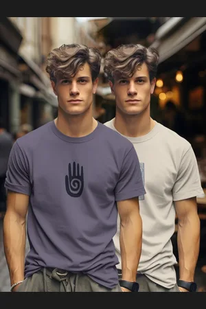 bullmer Men Pack Of 2 Graphic Printed Round Neck Cotton T-shirts
