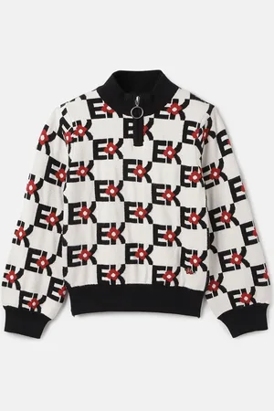 Elle Girls Typography Mock Collar Long Sleeves Pullover