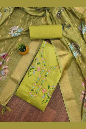 Kalini Embroidered Thread Work Pure Cotton Unstitched Dress Material