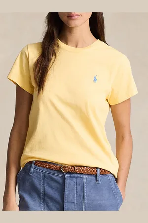 Ralph Lauren Women Embroidered Pony Pure Cotton Crewneck Tee