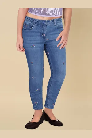 Allen Solly Girls Skinny Fit Light Fade Mid-Rise Clean Look Stretchable Jeans