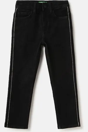 Benetton Girls Cotton Straight Fit Jeans