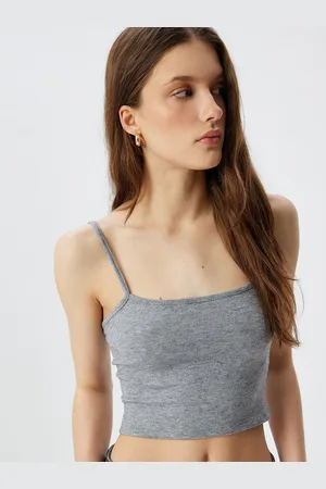 Koton Women Shoulder Straps Crop Fitted Top