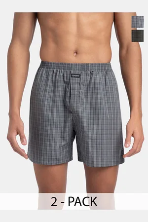Jockey Men Pack of 2 Super Combed Mercerized Checkered Boxer Shorts With Back Pocket -1222