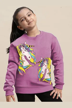Kidsville Girls Unicorn Printed Regular Fit Sweatshirt