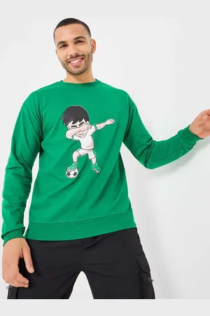 Styli Pure Cotton Printed Round Neck Sweatshirt