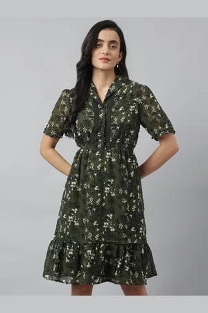 Latin Quarters Women Floral Printed Puff Sleeves Fit & Flare Dress