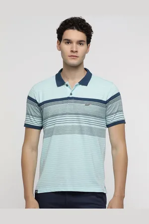 Crocodile Men Striped Polo Collar Slim Fit T-shirt