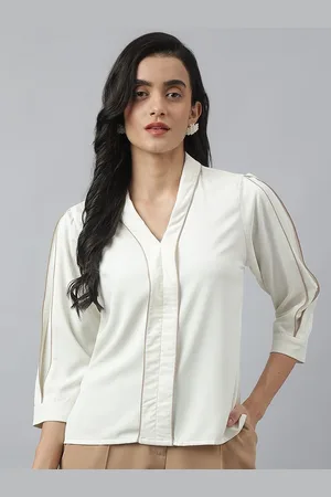 Latin Quarters Women V-Neck Regular Top