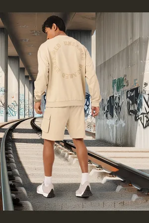 Kook N Keech Street Savvy Printed Relaxed Sweatshirt With Shorts Co-Ords Set