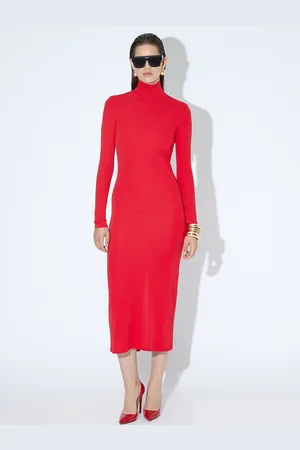 Koton Women Bodycon Long Sleeves Midi Dress