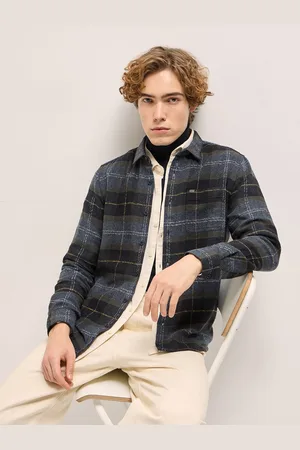 The Bear House Men Slim Fit Buffalo Checked Cotton Casual Shirt