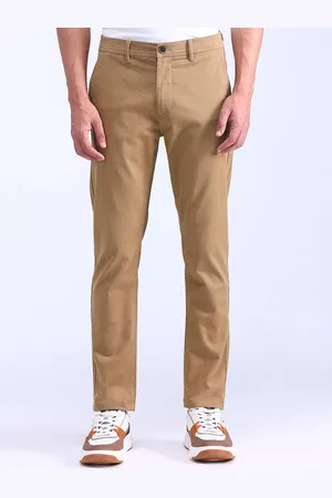 Flying Machine Men Solid Slim Fit Cotton Trousers