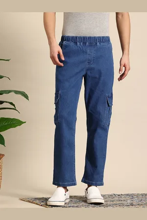 Mast & Harbour Men Relaxed Fit Cargo Style Stretchable Jeans