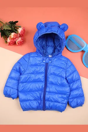 V-Mart Unisex Kids Hooded Solid Cotton Casual Puffer Jacket