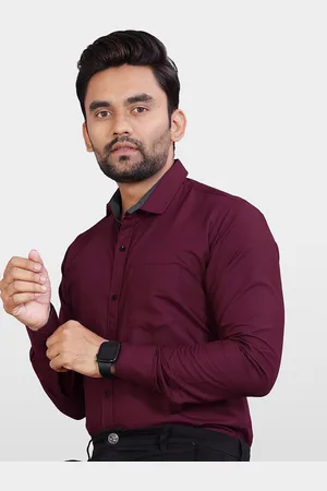 Metronaut Men India Slim Spread Collar Solid Slim Fit Casual Shirt