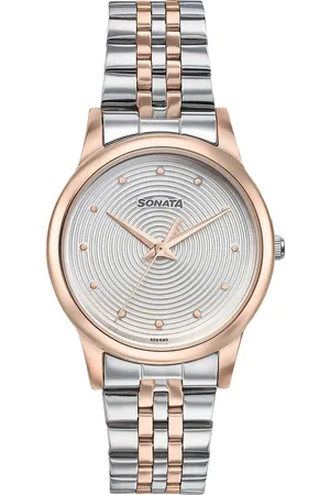 Sonata Women Textured Dial Reset Time Analogue Watch 87061KM01W
