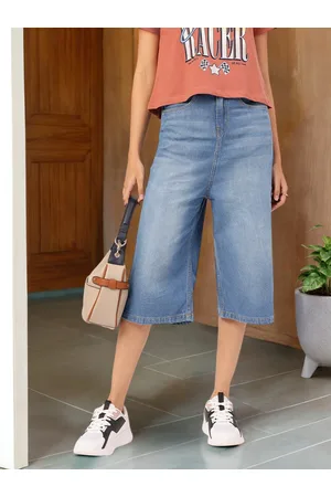 DressBerry Women Blue Moods Denim Bermuda Shorts