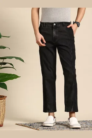 Mast & Harbour Men Relaxed Fit Panelled Stretchable Cropped Jeans