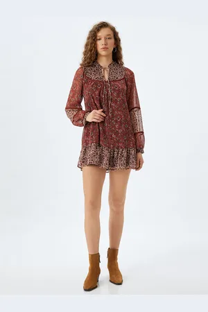 Koton Women Ethnic Motifs Printed A-Line Mini Dress