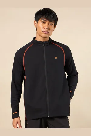 Cult Men Mock Collar Solid Cotton Sports Sporty Jacket