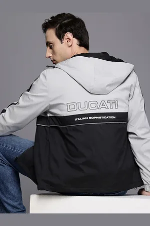 DUCATI Brand Logo Printed Colourblocked Hooded Tailored Jacket