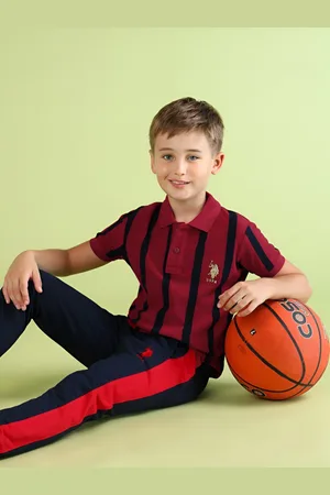 Ralph Lauren Boys Striped Polo Collar Cotton T-shirt