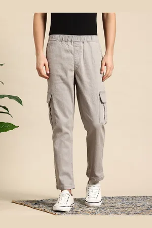 Mast & Harbour Men Relaxed Fit Elastic Waist Cargo Style Stretchable Jeans