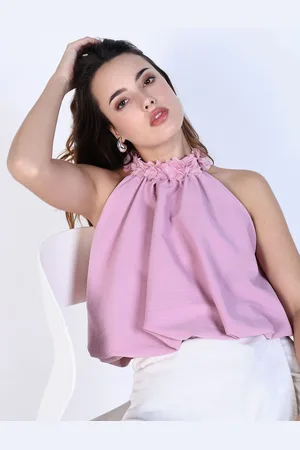 SHOWOFF Women Halter Neck Crop Top