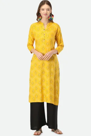 Biyu Geometric Printed Cotton Straight Kurta