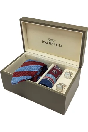 The Tie Hub Men Accessory Gift Set of Necktie with Pocket Square and Cufflink Giftset
