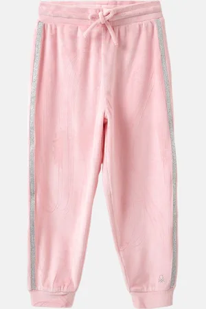 Benetton Girls Striped Mid-Rise Joggers